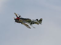 N751RB @ YIP - In flight with P-40