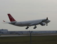 N808NW @ DTW - A330 landing on 22R