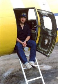 N3701G @ FTW - Yours truly in 1987 waiting for the weather so we can go fly! - by Zane Adams