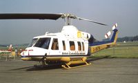 G-BKFN @ EGLF - Bell 214ST of British Caledonian Helicopters at Farnborough International 1982