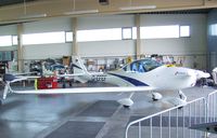 D-EFEF @ EDKB - Aquila A210 (AT01) in the maintenance hangar at the Bonn-Hangelar centennial jubilee airshow #