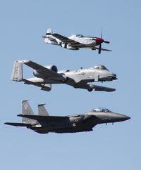 87-0171 @ TIX - F-15 with P-51 and A-10