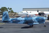 N18255 @ KFFZ - Beechcraft A45 (T-34 Mentor) outside the CAF Museum at Falcon Field, Mesa AZ