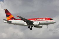 N596EL @ MIA - Avianca A318 landing by El Dorado