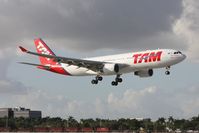 PT-MVV @ MIA - Brand new 2011 built TAM A330 doing a low approach for Runway 9