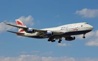 G-CIVK @ MIA - British Airways One World 747-400