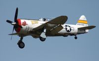 N647D @ YIP - Wicked Wabbit P-47D arriving for Thunder Over Michigan 2012