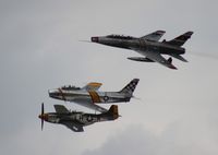 N188RL @ YIP - F-86 with P-51 and F-100 in a heritage flight