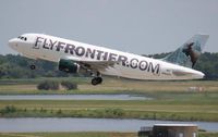 N954FR @ DTW - Mickey the Moose A319 Frontier