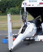 D-KAKM @ EDKV - DG-Flugzeugbau DG-1000T (wings and horizontal tail still in the trailer) at the Dahlemer-Binz airfield