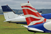 Dundee Airport, Dundee, Scotland United Kingdom (EGPN) - PA-28 tails at Dundee EGPN - by Clive Pattle