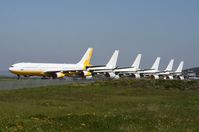 Tarbes Airport, Lourdes Pyrenees Airport France (LFBT) - Decomissioned A340's at Tarbes, France - by FerryPNL