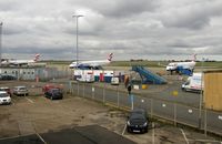 Norwich International Airport - G-LCYG, G-LCYS and G-LCYT parked on Stands 3, 5 and 6 respectively for storage, due to a drop in passenger demand during the COVID-19 outbreak. - by Michael Pearce